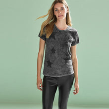 Load image into Gallery viewer, Charcoal Grey Glitter Star T-Shirt
