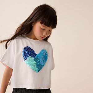 Blue Heart Sequin T-Shirt