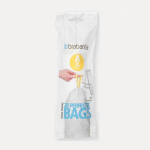 Brabantia PerfectFit Bags, Code A, 3L, 20 Bags White