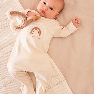 Neutral I'm New Here Single 100% Cotton Sleepsuit (0-9mths)