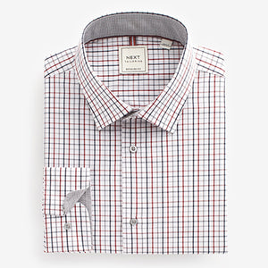 Grey/White/Gingham Regular Fit Easy Care Single Cuff Shirts 3 Pack