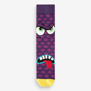 Bright Monsters Fun Pattern Socks 5 Pack