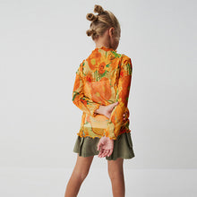 Load image into Gallery viewer, Vincent Van Gogh Yellow Sunflower APOH Long Sleeve Mesh Top (3-12yrs)
