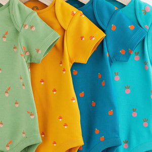 Multi Print Baby Short Sleeve Bodysuits 4 Pack (0-18mths)