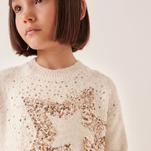 Load image into Gallery viewer, Cream Sequin Jumper Dress (3-12yrs)
