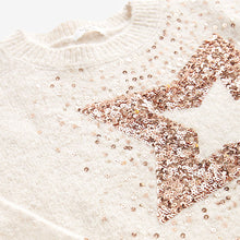 Load image into Gallery viewer, Cream Sequin Jumper Dress (3-12yrs)
