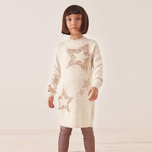 Load image into Gallery viewer, Cream Sequin Jumper Dress (3-12yrs)
