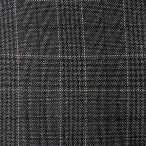 Charcoal Grey Tailored Fit Trimmed Check Suit Trousers