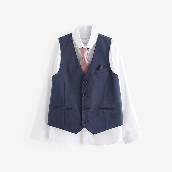 Navy Blue Waistcoat Set (3-12yrs)