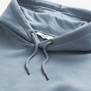 Blue Regular Fit Jersey Cotton Rich Overhead Hoodie