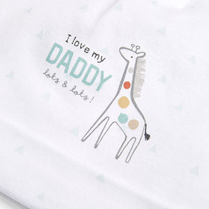 Giraffe Daddy Tie Top Baby Hats 2 Packs (0-6mths)
