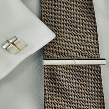 Load image into Gallery viewer, 2 Tone Silver/Gold Cufflink And Tie Clip Set
