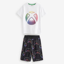 Load image into Gallery viewer, Black/White XBOX 2 Pack 100% Cotton Short Pyjamas
