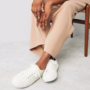 White Forever Comfort® Canvas Baseball Trainers