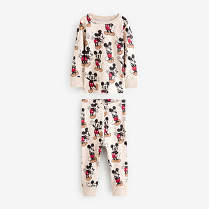 Blue/Ecru Mickey Mouse Snuggle Pyjamas 3 Pack (12mths-7yrs)