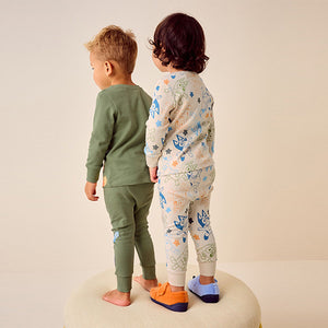 Khaki/Cream Bluey Snuggle Pyjamas 2 Pack
