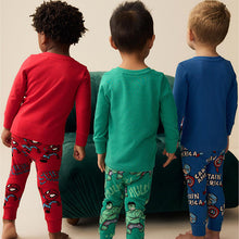 Load image into Gallery viewer, Marvel Red/Green/Blue Snuggle Pyjamas 3 Pack (9mths-6yrs)
