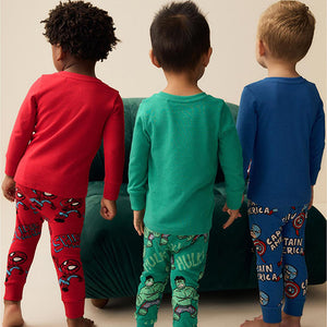 Marvel Red/Green/Blue Snuggle Pyjamas 3 Pack (9mths-6yrs)