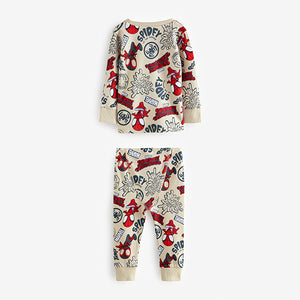 Spidey and Friends Red/Ecru Cream 2 Pack Snuggle Pyjamas (12mths-6yrs)