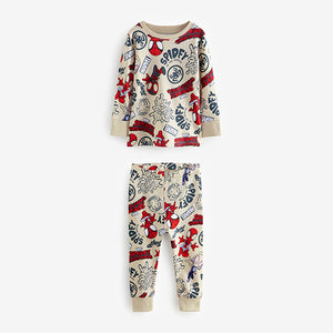 Spidey and Friends Red/Ecru Cream 2 Pack Snuggle Pyjamas (12mths-6yrs)