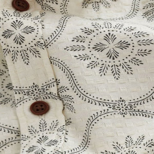White 100% Cotton Printed Short Sleeve Oxford Shirt