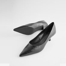 Load image into Gallery viewer, Shiny Black Regular/Wide Fit Forever Comfort® Kitten Heel Court Shoes
