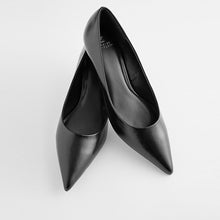 Load image into Gallery viewer, Shiny Black Regular/Wide Fit Forever Comfort® Kitten Heel Court Shoes
