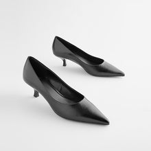 Load image into Gallery viewer, Shiny Black Regular/Wide Fit Forever Comfort® Kitten Heel Court Shoes
