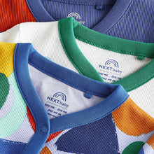 Load image into Gallery viewer, Blue Rainbow Footless Baby Sleepsuit 3 Pack (0mths-1.5-2yrs)
