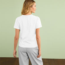Load image into Gallery viewer, White Essential Pure Cotton Short Sleeve Crew Neck T-Shirt
