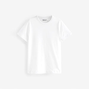 White Essential Pure Cotton Short Sleeve Crew Neck T-Shirt