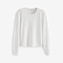 Load image into Gallery viewer, White Crew Neck Long Sleeve Jumper
