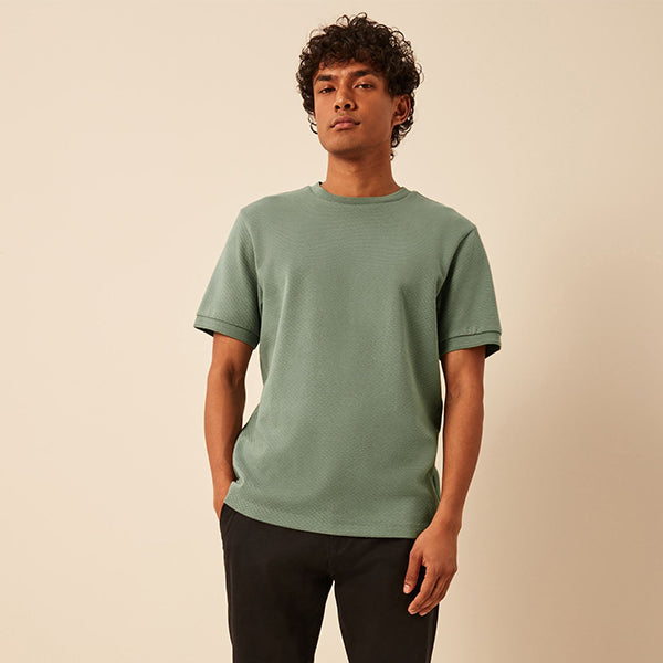 Green Textured T-Shirt