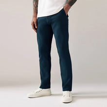 Load image into Gallery viewer, Dark Blue Stretch Chinos Trousers Slim Fit
