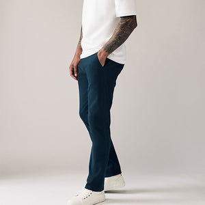 Dark Blue Stretch Chinos Trousers Slim Fit