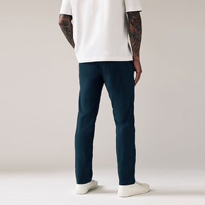 Dark Blue Stretch Chinos Trousers Slim Fit