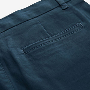 Dark Blue Stretch Chinos Trousers Slim Fit