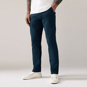 Dark Blue Stretch Chinos Trousers Slim Fit