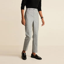 Load image into Gallery viewer, Black/White Check Tailored Check Slim Leg Trousers
