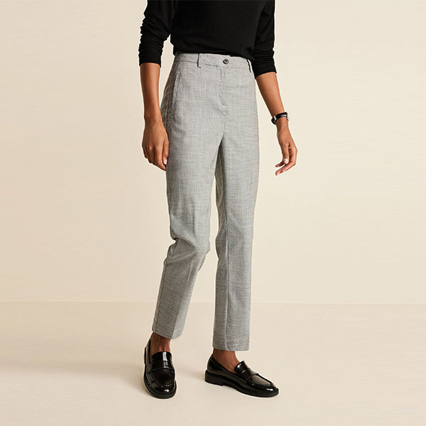 Black/White Check Tailored Check Slim Leg Trousers