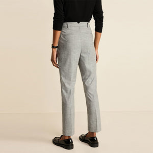 Black/White Check Tailored Check Slim Leg Trousers