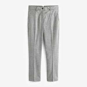 Black/White Check Tailored Check Slim Leg Trousers