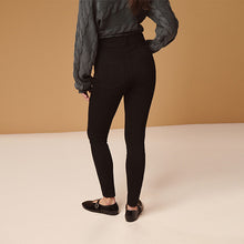 Load image into Gallery viewer, Black Jersey Denim Leggings
