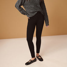 Load image into Gallery viewer, Black Jersey Denim Leggings
