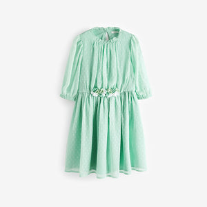 Mint Green Chiffon Corsage Dress (3-11yrs)