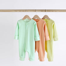 Load image into Gallery viewer, Bright Baby Footless 2 Way Zip Sleepsuits 3 Pack (0mths-1.5-2yrs)
