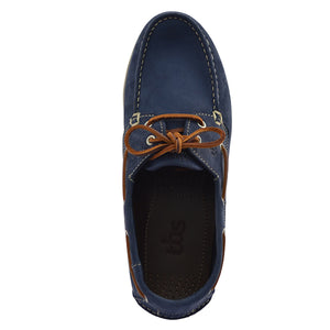 Men's Boat Shoes Grip Sole Nubuck Leather Blue