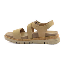 Load image into Gallery viewer, Women&#39;s sandals mid-high sole beige leather
