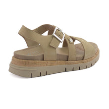 Load image into Gallery viewer, Women&#39;s sandals mid-high sole beige leather
