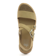 Load image into Gallery viewer, Women&#39;s sandals mid-high sole beige leather
